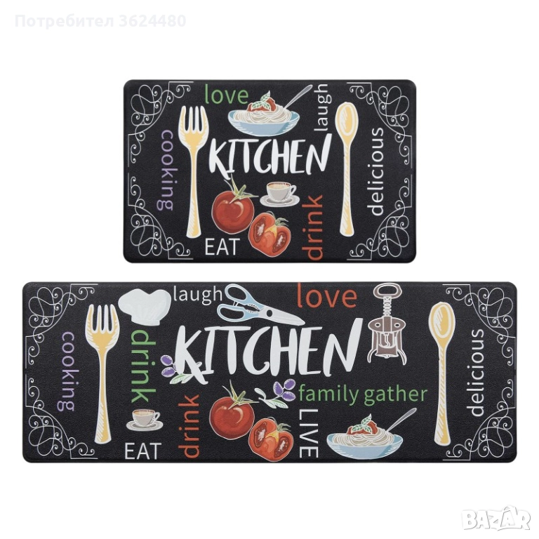 Кухненска Пътека от Две Части Антиплъзгаща 4571, снимка 1