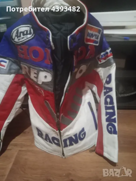 Спортно моторно кожено детско яке на Хонда, снимка 1
