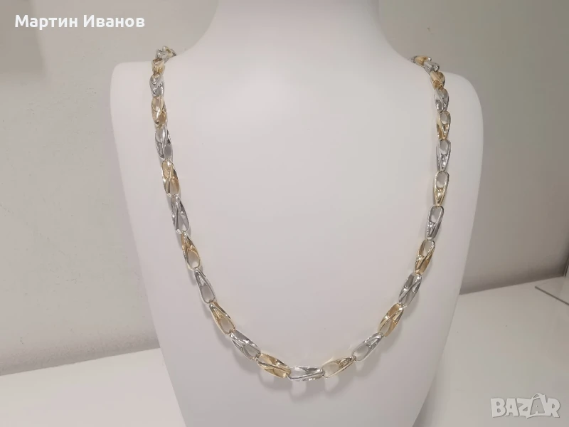 Златен синджир бяло и жълто комбинация 1, снимка 1