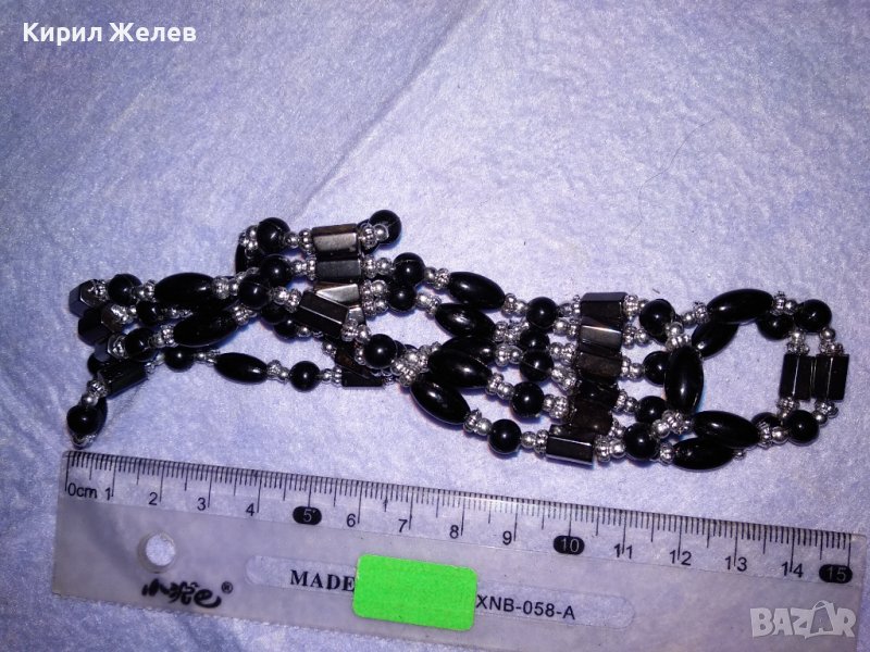 МОДНО КОЛИЕ от ШЛИФОВАНИ КАМЪЧЕТА МАГНЕТИТ 34711, снимка 1