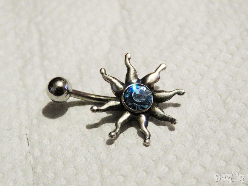 сребърна обица за пъп - бъди екзотична, бляскава и секси  сребро, снимка 1