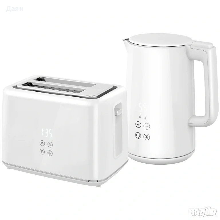 Комплект електрическа кана за вода и тостер HOMCOM, снимка 1