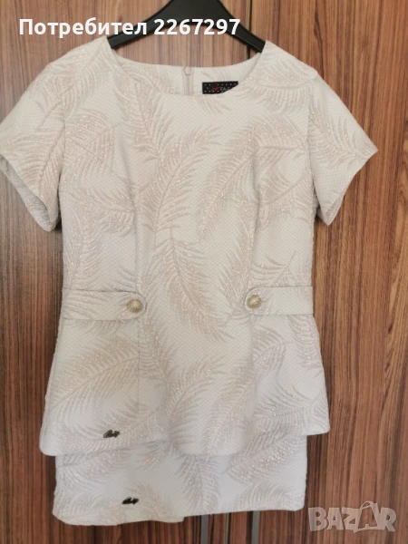 Дамски костюм в кремав цвят на марка "Роси", снимка 1