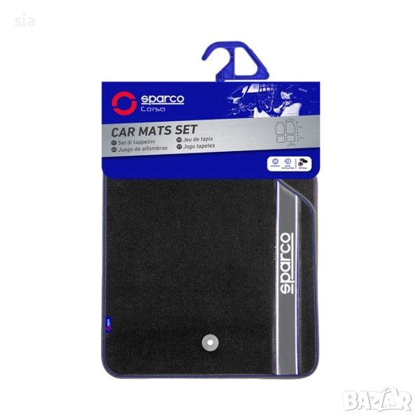 Стелик за кола, Универсален модел със сив кант Sparco, 4бр в к-т, снимка 1