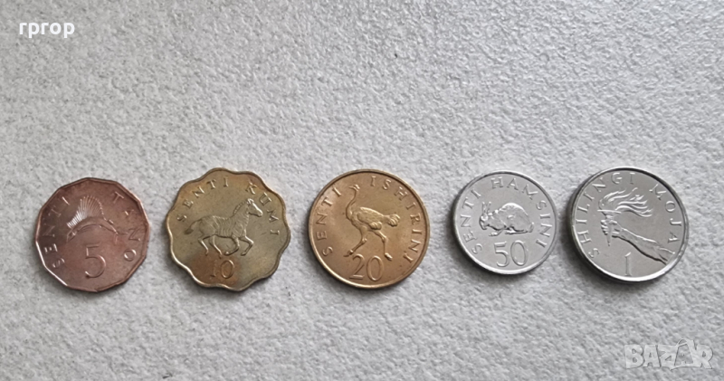 Танзания. UNC. 5, 10, 20 ,50  и 1 шилинг. Чисто нови. По стара серия., снимка 1