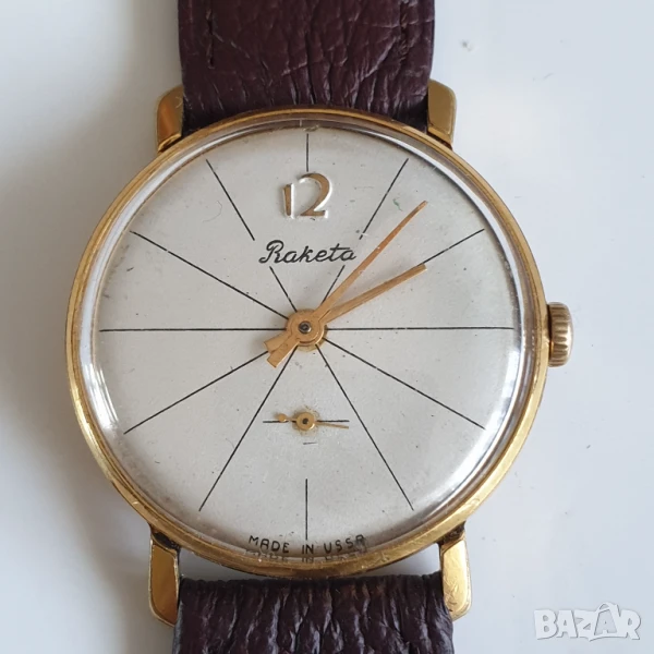 ПОЗЛАТЕН МЪЖКИ РЪЧЕН ЧАСОВНИК РАКЕТА, снимка 1