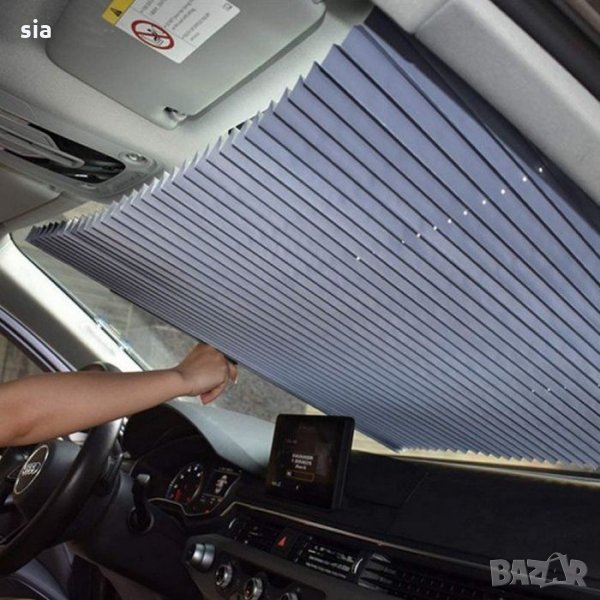 Щора за предно стъкло , слънцезащитна, сенник, 200/80см, вендузи, сив, снимка 1