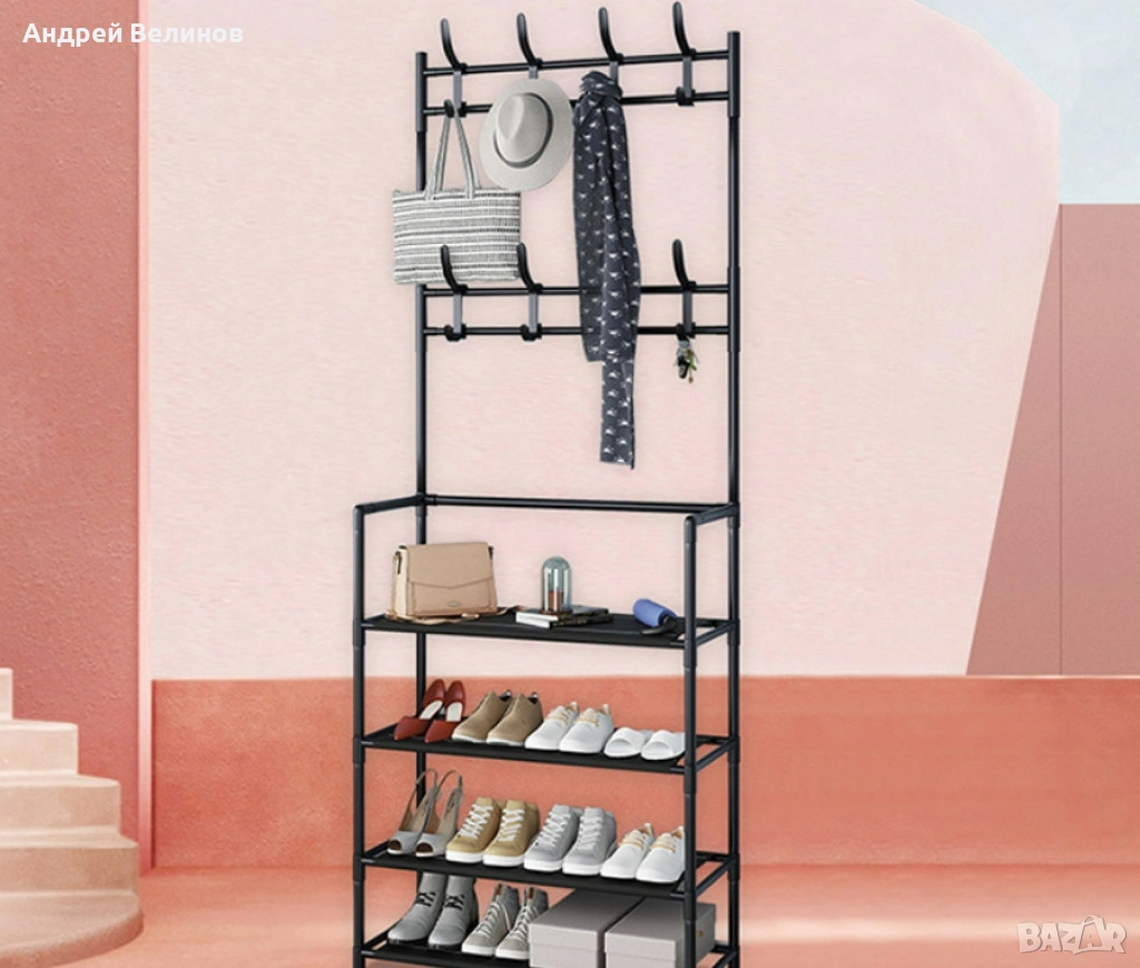 Многофункционална стойка за обувки, чанти и закачалка за връхни дрехи, снимка 1