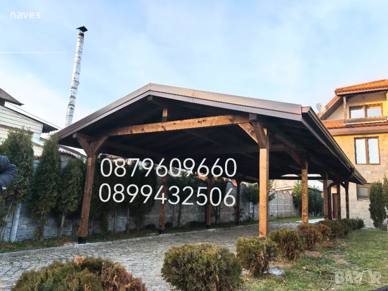 Навеси от Дърво Беседки Дървени Навеси  Изграждане на Тераси Беседки Покривни Конструкции, снимка 1
