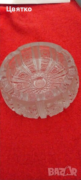 Кристален пепелник чешки. Масивен., снимка 1