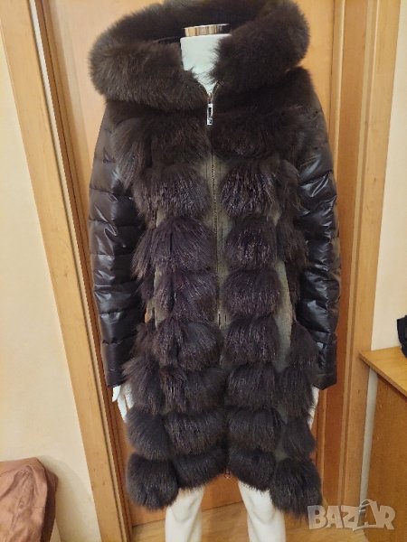 Палто естествева кожа и лисица , снимка 1