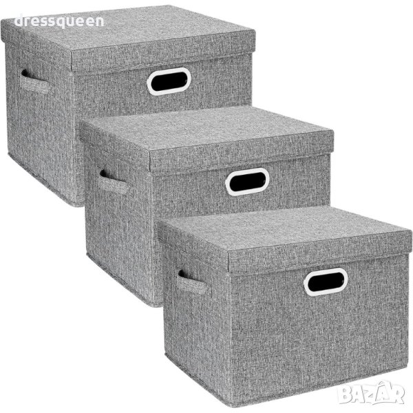 4033 Сива кутия за съхранение с капак, снимка 1