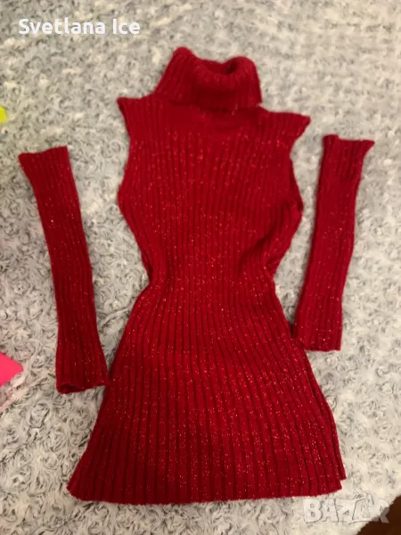 Коледен пуловер с златна нишка, снимка 1