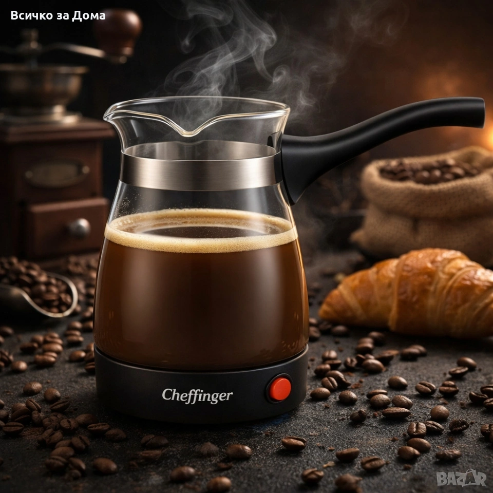Кафеварка Cheffinger 0,5 л – стъклен съд, 650 W, бутон ON/OFF, снимка 1