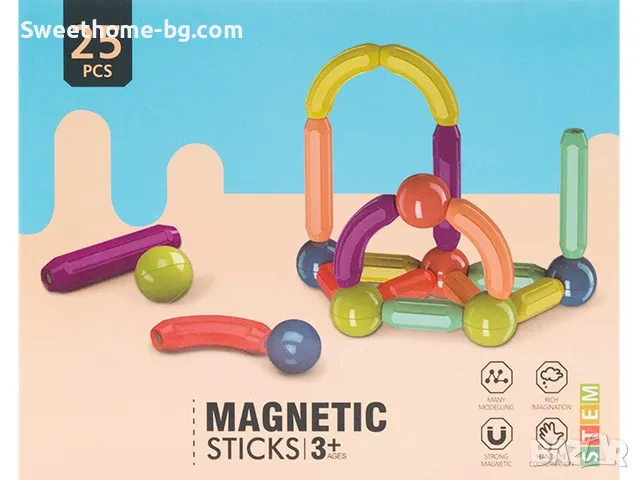 Магнитен конструктор 25 части, снимка 1