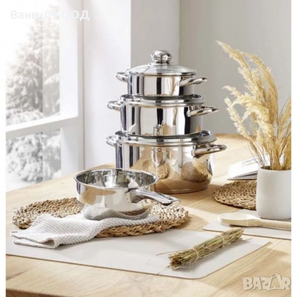 Сет стоманени тенджери-7 части, снимка 1