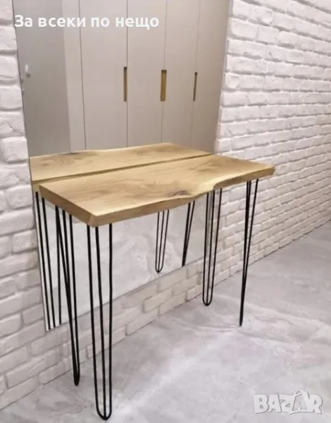 Ръчно изработена маса с крака тип фиба, снимка 1