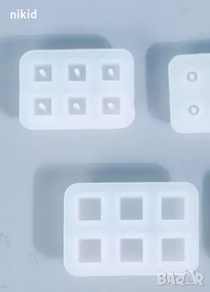6 кубчета кубче с без дупка за мъниста направа на колие гривна силиконов калъп молд бижу смола обеци, снимка 1