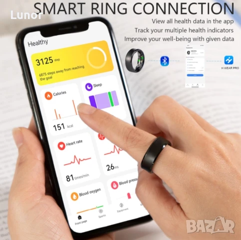 Смарт пръстен, снимка 2 - Смарт гривни - 51345029