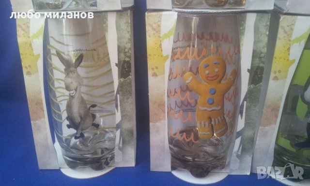 Стъклени чаши Шрек - 2 вида - 12 бр, снимка 2 - Колекции - 38271995