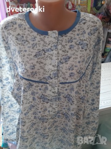 Нощница с дълъг ръкав и копчета размер 4ХЛ