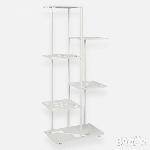 104см! Метален бял цветарник с 5 гнезда, снимка 2 - Декорация за дома - 53929911