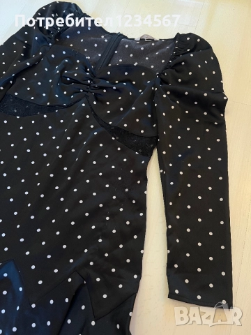 H&M дамска сатенена рокля с точки, снимка 4 - Рокли - 52774849