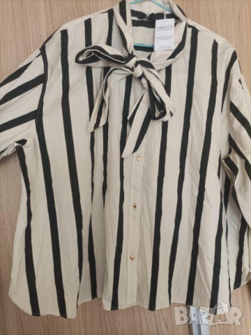 Нова памучна риза райе Next, снимка 7 - Ризи - 52787838