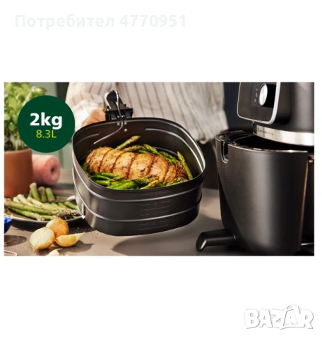 Фритюрник с горещ въздух Philips HD9876/90 серия 7000 Combi XXL, снимка 7 - Фритюрници - 53914275