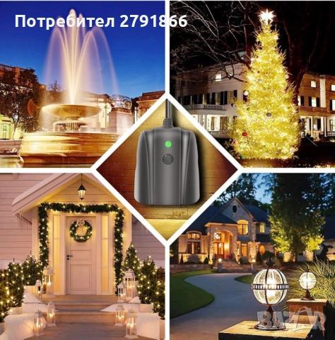 WiFi разклонител за външен монтаж 4000W 16A 2изхода IP44 Alexa/Google Assistant/IFTTT Smart Life App, снимка 10 - Външни лампи - 52398528