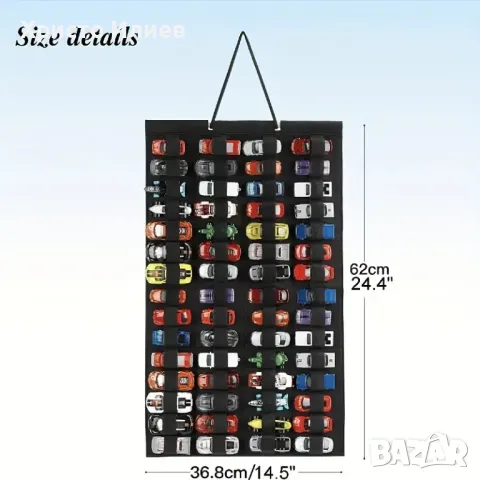 Органайзер за съхранение на метални коли Hot Wheels за 60 бр, снимка 4 - Коли, камиони, мотори, писти - 48025243