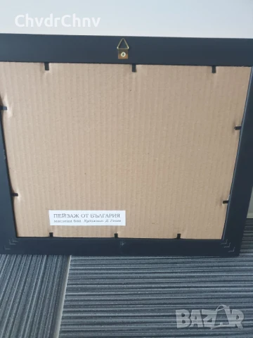 Димитър Генев 33x27см/малка българска картина масло върху платно/стара къща край морето, снимка 7 - Картини - 51153012