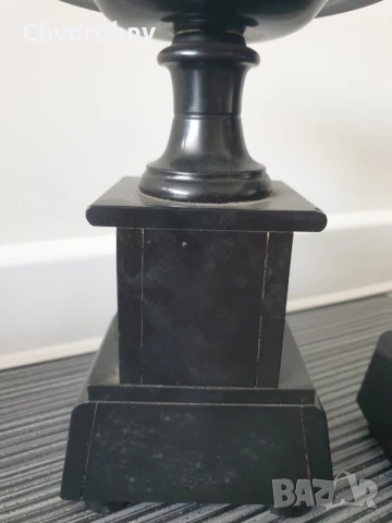 2бр стари мраморни свещници 22см-4кг/чифт декорации за мраморен каминен часовник, снимка 9 - Антикварни и старинни предмети - 51302103