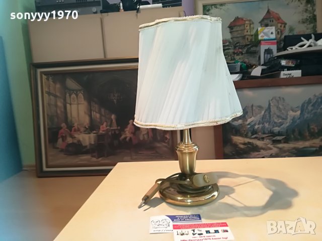 нощна лампа-мед/месинг-внос швеция 35х22см, снимка 5 - Колекции - 29850261