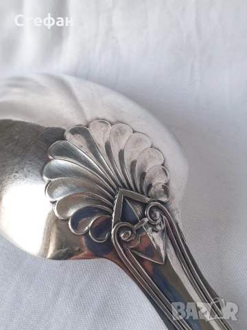Огромна посребрена лъжица, снимка 5 - Антикварни и старинни предмети - 53181329
