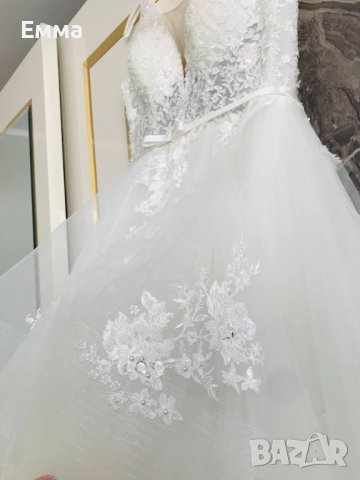 Булчинска рокля + подарък кринолин + воал с гребенче, снимка 3 - Сватбени рокли - 40485111
