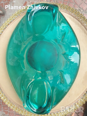 голяма масивна фруктиера от ръчно изтеглено стъкло, снимка 7 - Антикварни и старинни предмети - 52838510