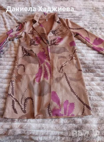 Шарено кафяво сако-тип манто