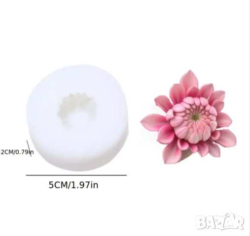 Молд цвете хризантема, снимка 4 - Форми - 53162780