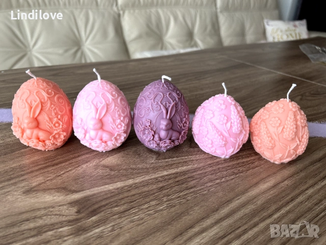 Ръчно изработена соева свещ великденско яйце, снимка 6 - Декорация за дома - 53898642