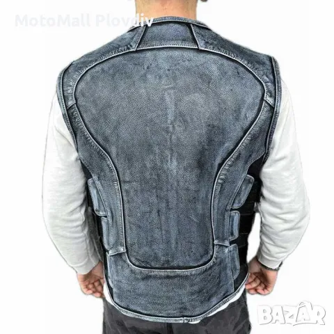 Кожен Мото ICON Елек Ретро Синьо Мотор Мото Чопър, снимка 3 - Аксесоари и консумативи - 49178502