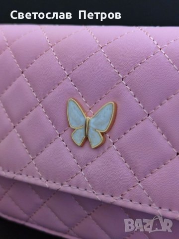 Страхотни чантички с пеперуда чантичка пеперуда розова бяла дамска чантичка дамска чанта , снимка 6 - Чанти - 36802540