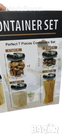 Комплект от 7 херметични контейнера – сигурно съхранение и перфектна организация, снимка 9 - Други - 48904451