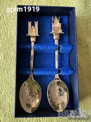 22ct позлатени комплект лъжици Queen Elizabeth II Golden Jubilee 2002, снимка 2 - Антикварни и старинни предмети - 47674325