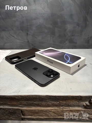 КАТО ЧИСТО НОВ Iphone 16 Pro Max Black, 100% батерия, снимка 2 - Apple iPhone - 54227201