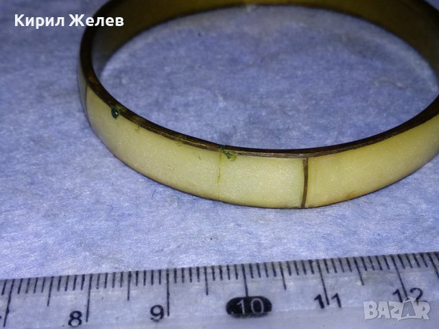 СТАРА БРОНЗОВА ТРАДИЦИОННА РЕТРО ГРИВНА с ШЛИФОВАН ПЕРЛЕН ЯСПИС РЪЧНА БИЖУТЕРСКА РАБОТА 37973, снимка 12 - Антикварни и старинни предмети - 40856347