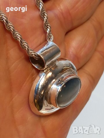 Сребърно колие с висулка , снимка 9 - Колиета, медальони, синджири - 39341179