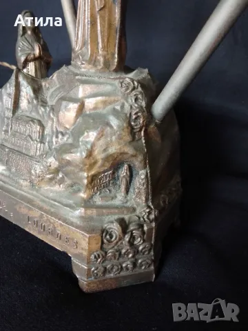 нощна лампа 24/31 см бронз, снимка 3 - Настолни лампи - 49646909