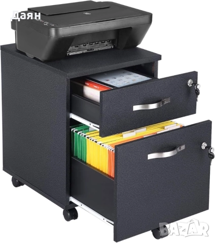 Офис шкаф за документи, заключващ се, 2 чекмеджета VASAGLE, снимка 2 - Шкафове - 52668824