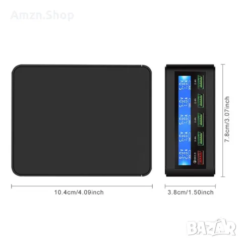 Смарт зарядна станция iLepo Smart Charging Station 5 порта USB 50 вата с бързо зареждане QC 3.0 бял, снимка 5 - Оригинални зарядни - 47671458